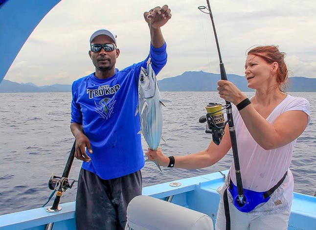 Bonito is one the most common game fish in Mauritius