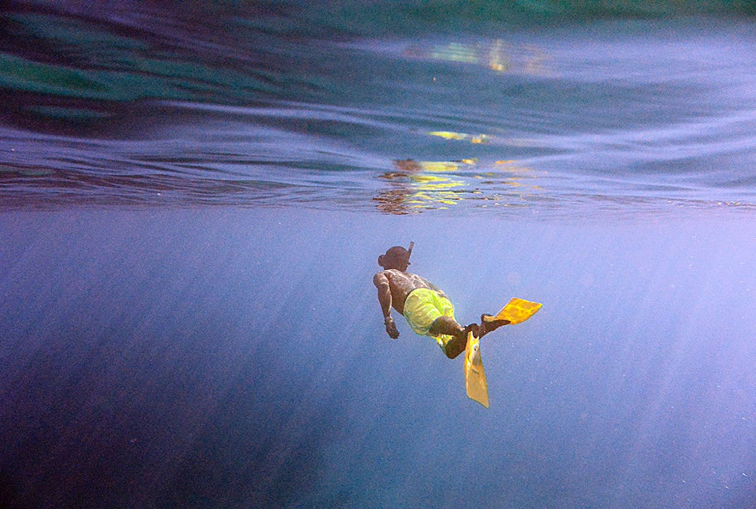 The island´s sandy beach is great for swimming and beach play